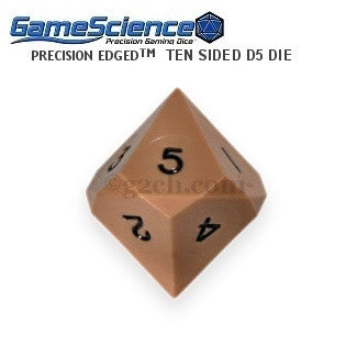 D5 (10 Sided) Opaque Tan Gamescience Die