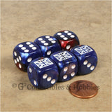 WWII Axis & Allies 6pc Dice Set - British Union Jack (Blue Gemini w/some Red)