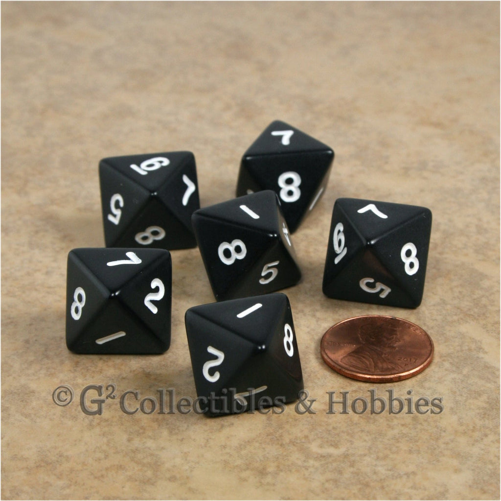 D8 RPG Dice Set : Opaque 6pc - Black