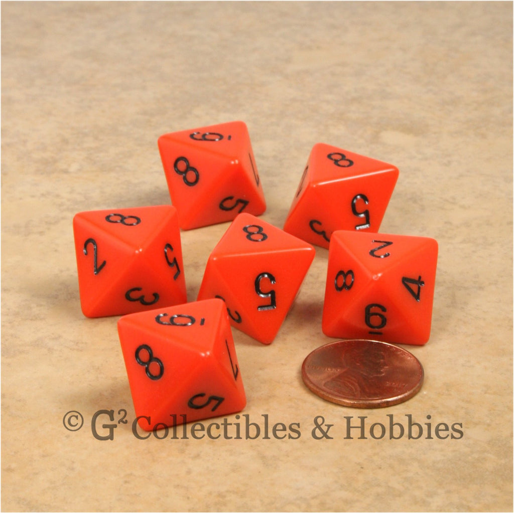 D8 RPG Dice Set : Opaque 6pc - Orange