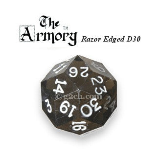 D30 Armory Razor Edged Gem Die Transparent Smoke