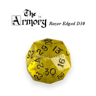 D30 Armory Razor Edged Gem Die Transparent Yellow w/Black