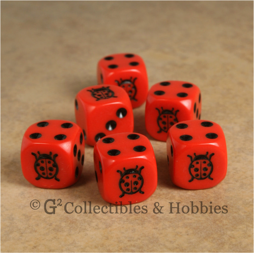 Ladybug 6pc Dice Set - Red