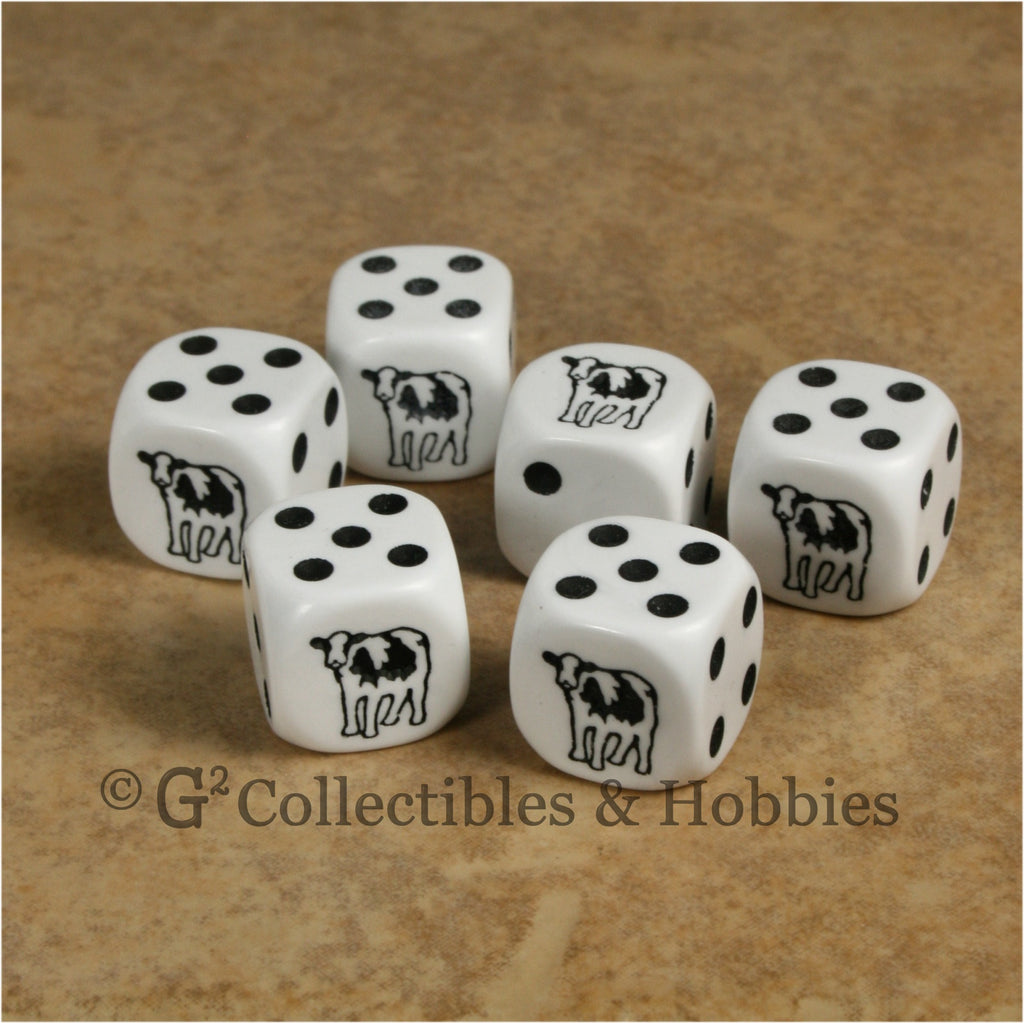 Cow 6pc Dice Set - Black