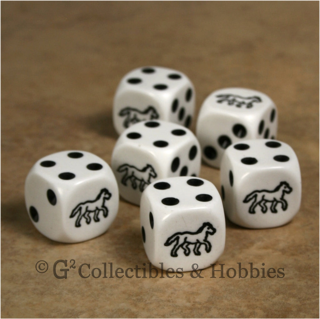 Horse 6pc Dice Set - Black