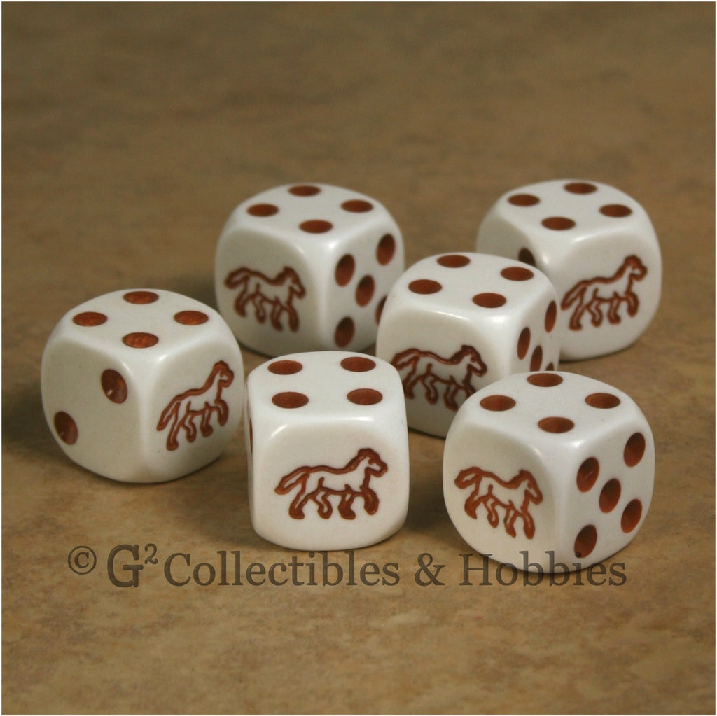 Horse 6pc Dice Set - Brown