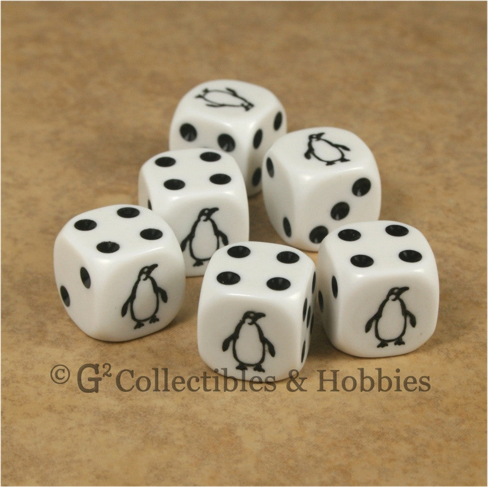 Penguin 6pc Dice Set - White