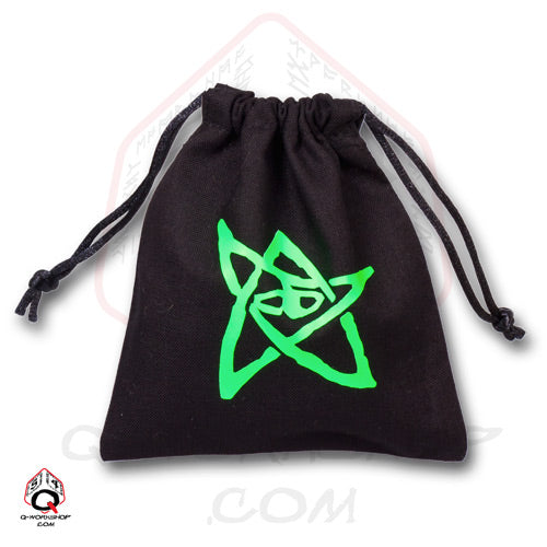 Dice Bag: Small Black Linen Call of Cthulhu Elder Sign