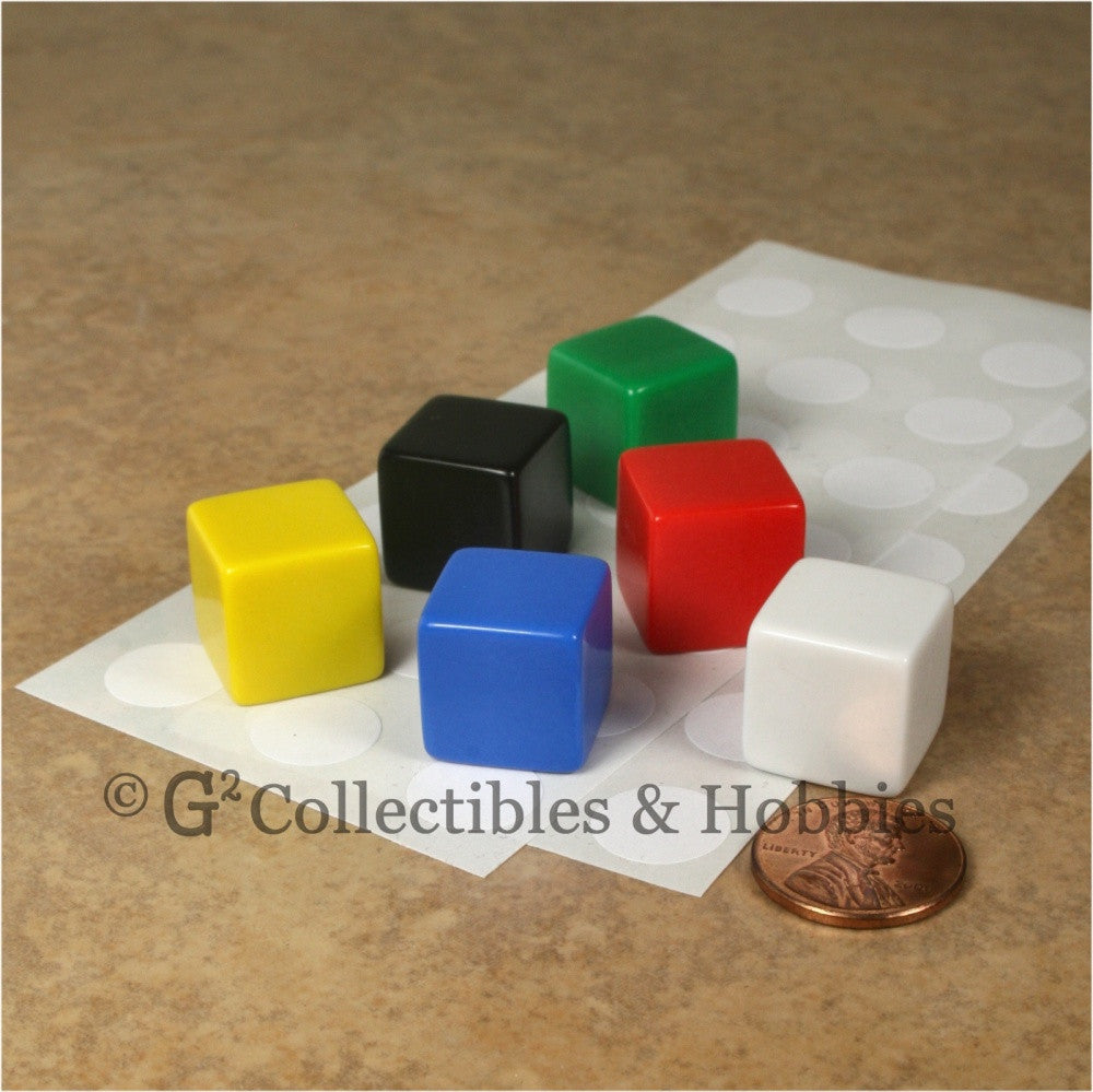 D6 16mm Blank Multicolor  6pc Dice Set