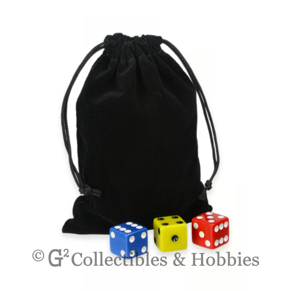 Dice Bag: Medium Black Velveteen