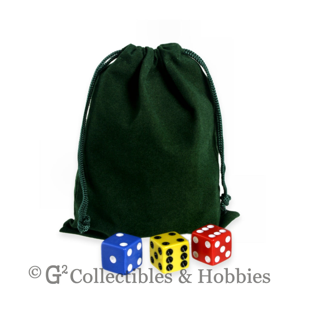 Dice Bag: Medium Green Velveteen