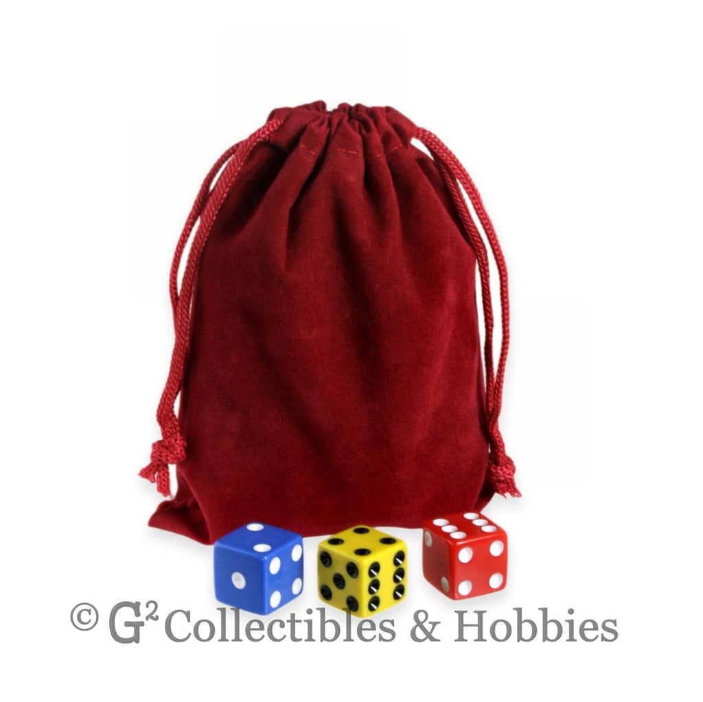 Dice Bag: Medium Red Velveteen