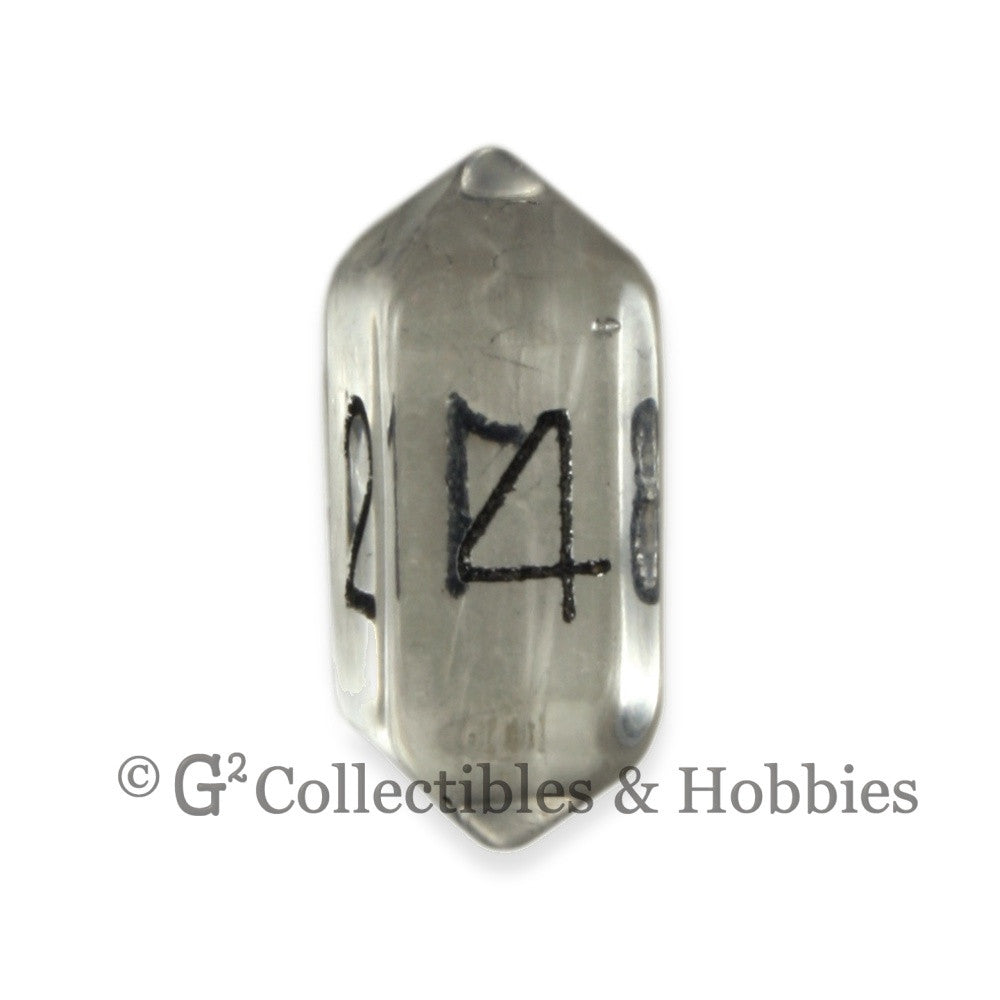 D4 Crystal Transparent Clear Die with Black Numbers