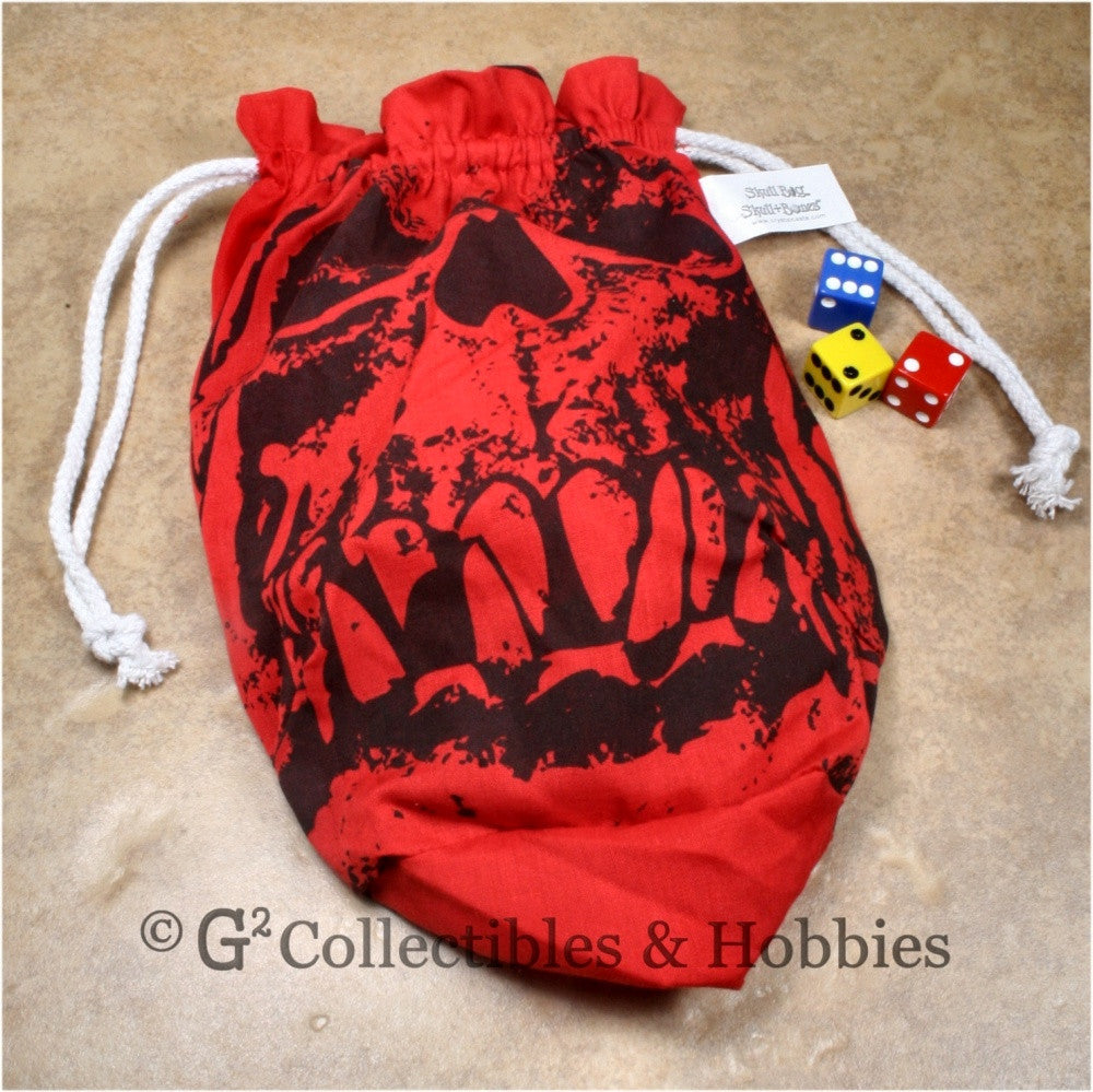 Dice Bag: Extra Large Orc Skull Red Dice Bag