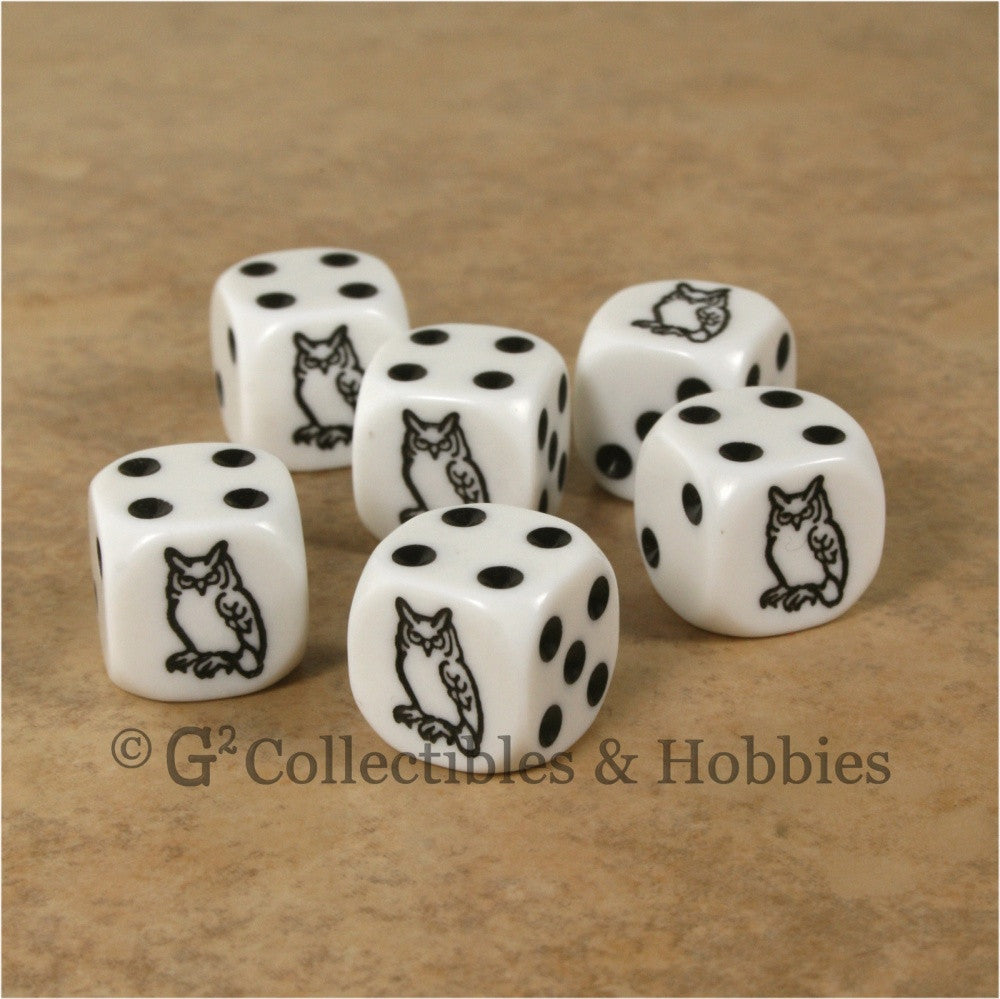 Owl 6pc Dice Set - Black Owl