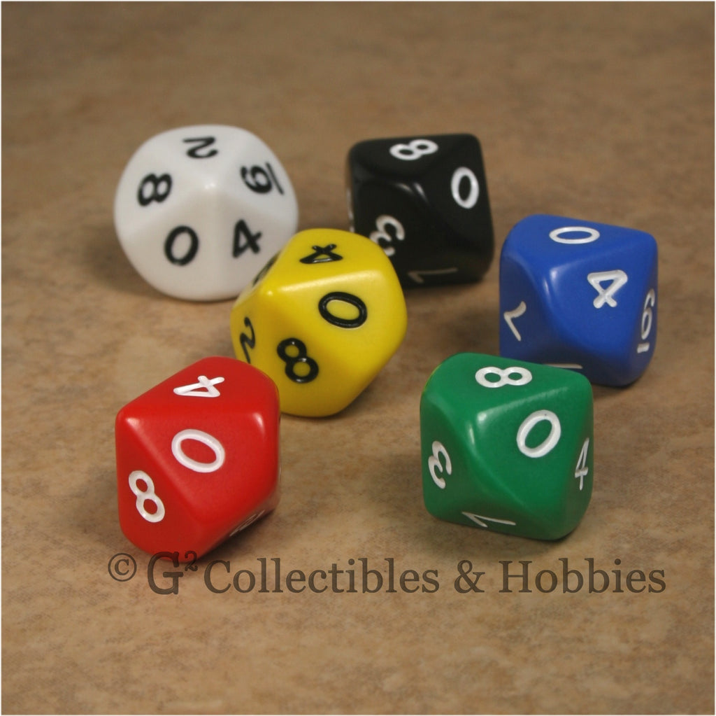 D10 RPG Dice Set : Opaque 6pc