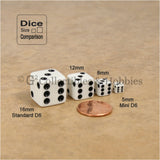 D6 12mm Opaque Red with White Pips 10pc Dice Set