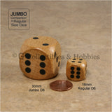 D6 30mm Jumbo Wood (Light Stained) 6pc Dice Set