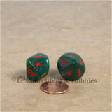 D10 Ankh Pearlized Green with Red Numbers 10pc Dice & Bag Set