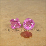 D10 Transparent Orchid with White Numbers 10pc Dice Set