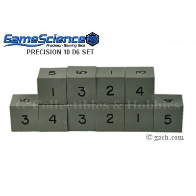 Gamescience Precision D6 Dice Set Opaque Gray 10pc