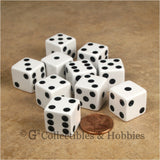 D6 16mm Opaque White with Black Pips 200pc Bulk Set