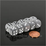 D6 12mm Frosted 10pc Dice Set - Smoke & Clear