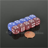 D6 12mm Frosted 10pc Dice Set - Red & Blue