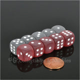 D6 12mm Frosted 10pc Dice Set - Smoke & Red