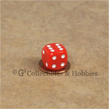 D6 12mm Rounded Edge Red with White Pips 10pc Dice Set