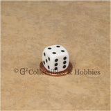 D6 12mm Rounded Edge White with Black Pips 10pc Dice Set