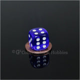 D6 12mm Transparent Dark Blue with White Pips 10pc Dice Set