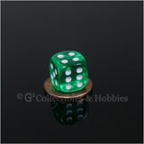 D6 12mm Transparent Green with White Pips 10pc Dice Set