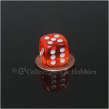 D6 12mm Transparent Orange with White Pips 10pc Dice Set