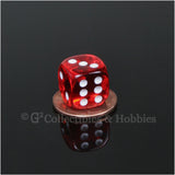 D6 12mm Transparent Red with White Pips 10pc Dice Set