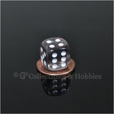 D6 12mm Transparent Smoke Gray with White Pips 10pc Dice Set
