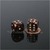 D6 12mm Scarab Blue Blood with Gold Pips 10pc Dice Set