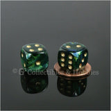 D6 12mm Scarab Jade Green with Gold Pips 10pc Dice Set