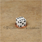 D6 12mm Opaque White with Black Pips 10pc Dice Set