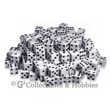 D6 16mm Opaque White with Black Pips 200pc Bulk Set