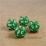 D10 (20 Sided) 0-9 Twice RPG Dice Set 4pc - Green