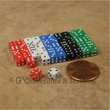 D6 5mm 50pc Squared Edge MINI Dice Set - Opaque 5 Colors