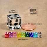 D6 5mm Deluxe Rounded Edge 30pc MINI Dice Set - Transparent Pink