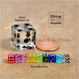 D6 5mm Deluxe Rounded Edge 30pc MINI Dice Set - Transparent Green