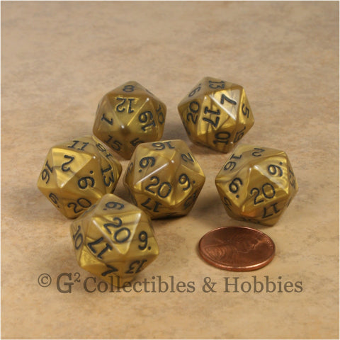 D20 RPG Dice Set : Olympic Gold 6pc