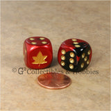 WWII Axis & Allies 6pc Dice Set - Canadian WWII Maple Leaf