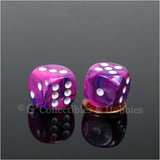 D6 16mm Festive Violet with White Pips 6pc Dice Set