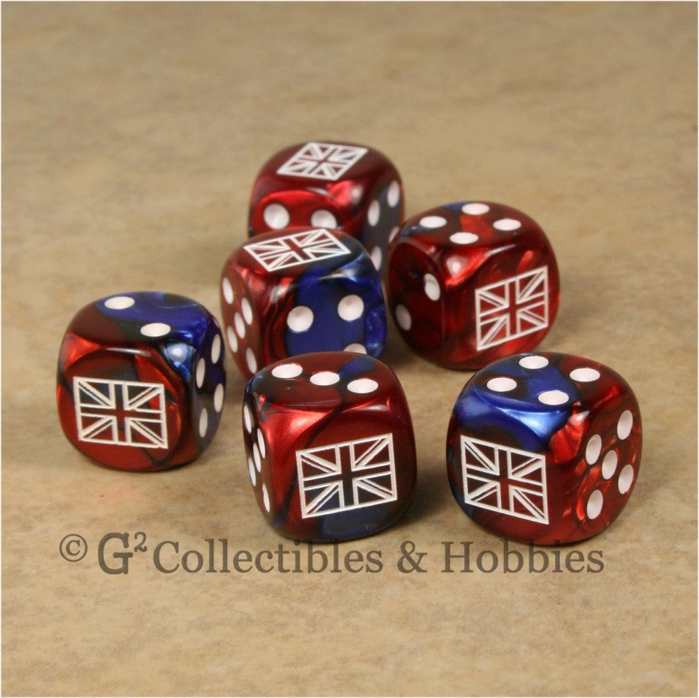 WWII Axis & Allies 6pc Dice Set - British Union Jack