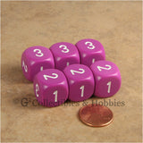 D3 (6 Sided) RPG Dice Set 6pc - Light Purple