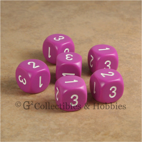 D3 (6 Sided) RPG Dice Set 6pc - Light Purple